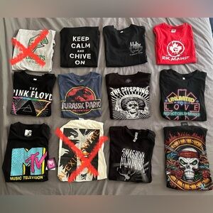Vintage band t’s, brewery t’s, work out t’s, sports t’s